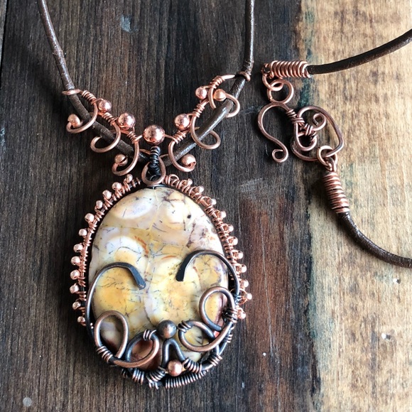 Wire wrapped Birdseye Jasper Handmade - Picture 4 of 4